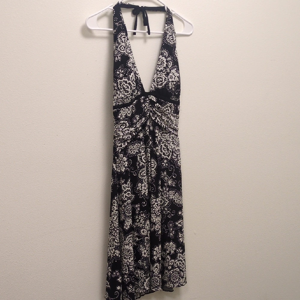 Stunning Halter Dress with Floral Design